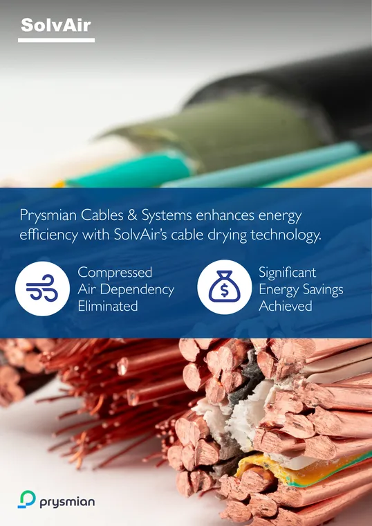 Prysmian Energy-Saving Cable Drying case study PDF cover